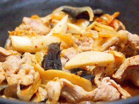 豚肉とエリンギの韓国風炒め煮